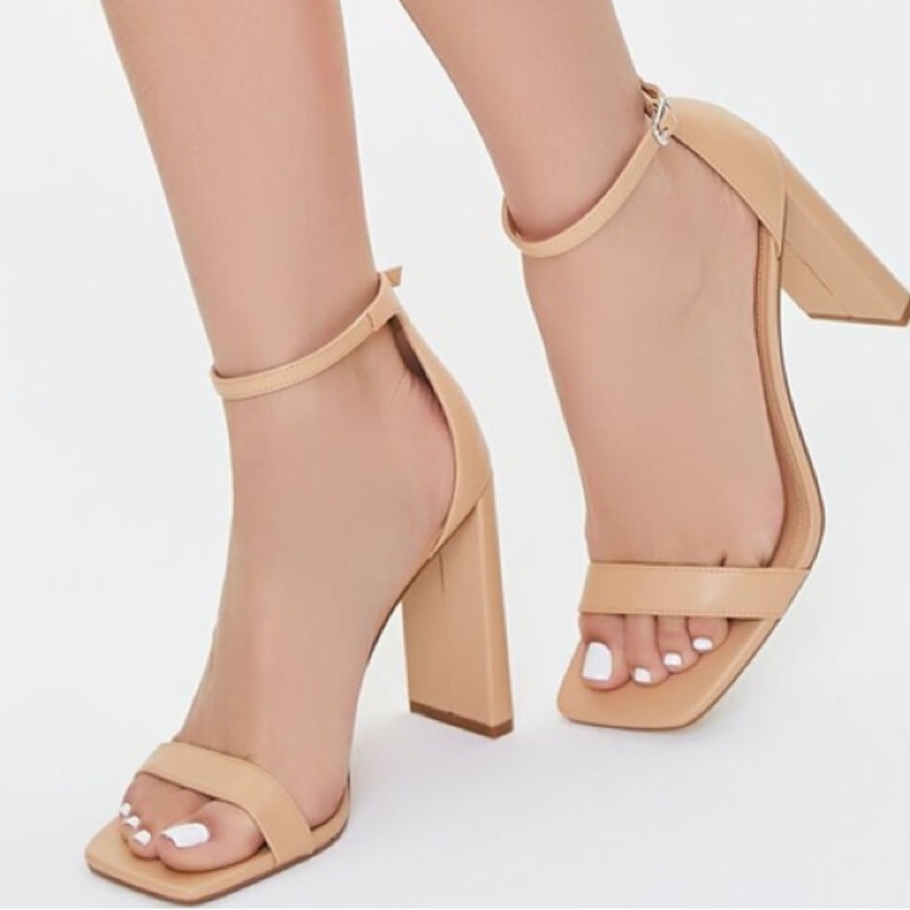 Forever 21 nude tan heel sandals